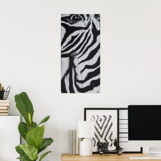 Poster M. Zèbre Œil Faune Peinture des Plaines Africaines