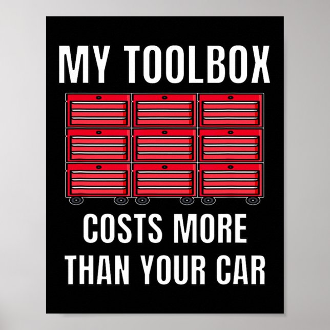 Poster Ma boîte à outils coûte plus que votre voiture Fun (Devant)