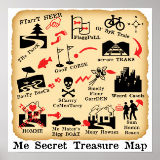 POSTER MA CARTE SECRET DU TRÉSOR
