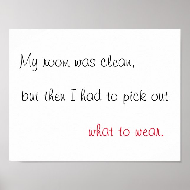 Poster Ma chambre était propre (Devant)