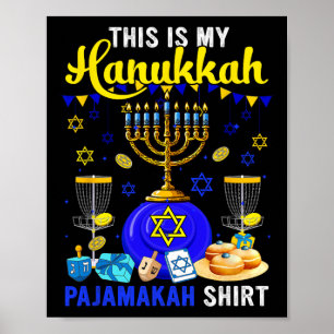 Poster Ma chemise de pyjama de Hanukkah joueur de golf de
