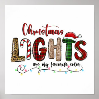 Poster Ma Couleur Préférée Est Les Lumières De Noël