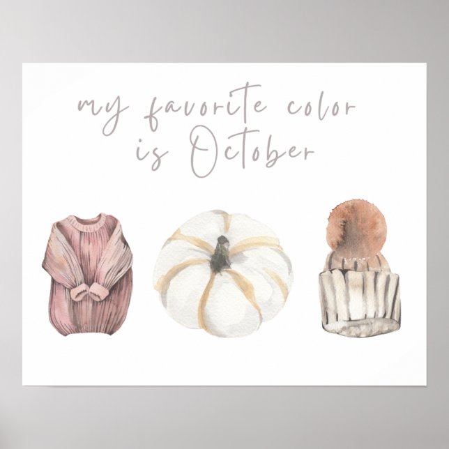Poster Ma couleur préférée est octobre automne automne au (Devant)