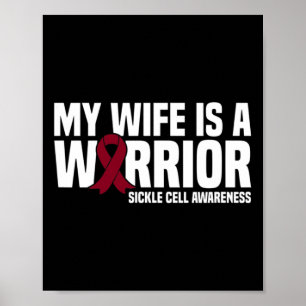 Poster Ma Femme Est Un Guerrier Burgundy Ribbon Cellule D