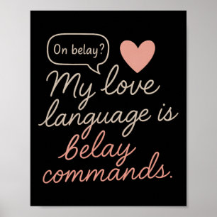 Poster Ma langue d'amour est Belay Commands Escalade G