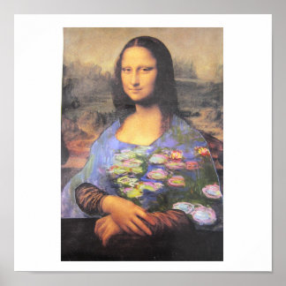 Poster Ma nouvelle robe - collage - Mona Lisa dans une ro