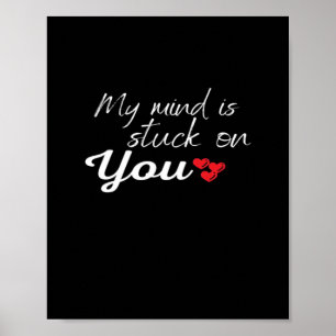 Poster Ma pensée est bloquée sur vous Conception d'amour 