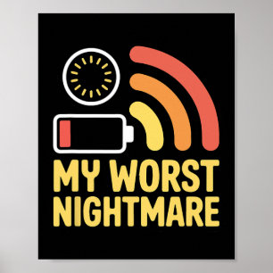 Poster Ma pire nuit effrayante signal wifi faible chargem