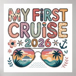 Poster ma première croisière 2026, cadeau de croisière, v