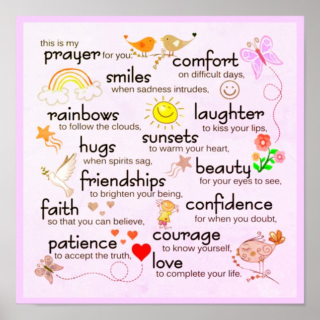 Poster Ma Prière Pour Vous | Rose clair (Devant)