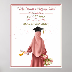 Poster "Ma réussite n'est qu'auprès d'Allah" Jeune fille