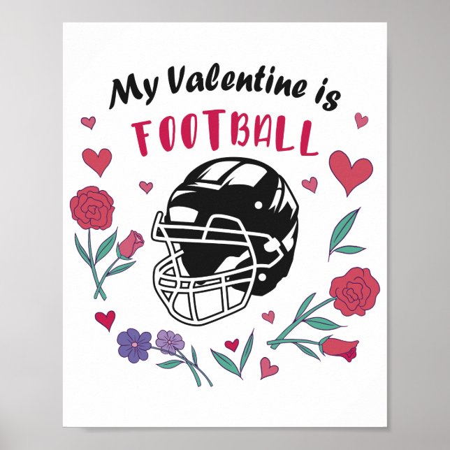 Poster Ma Saint Valentin est Carte de visite de football (Devant)