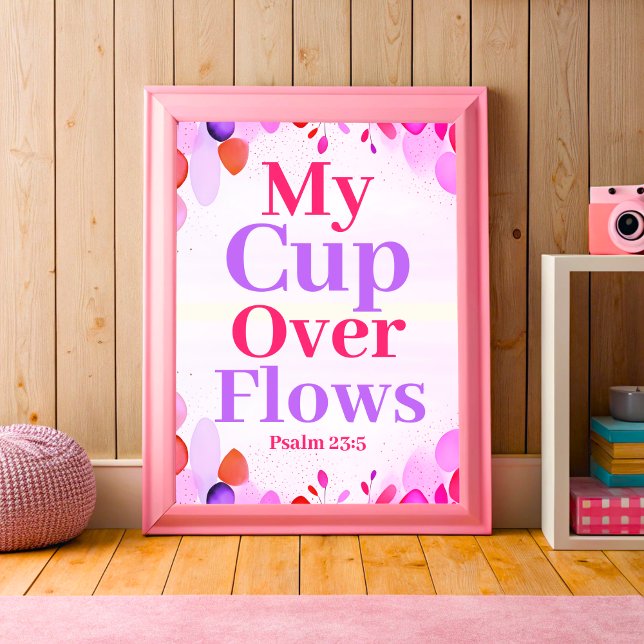 Poster Ma tasse déborde Boho Christian Ado Girl Wall Art (Créateur téléchargé)
