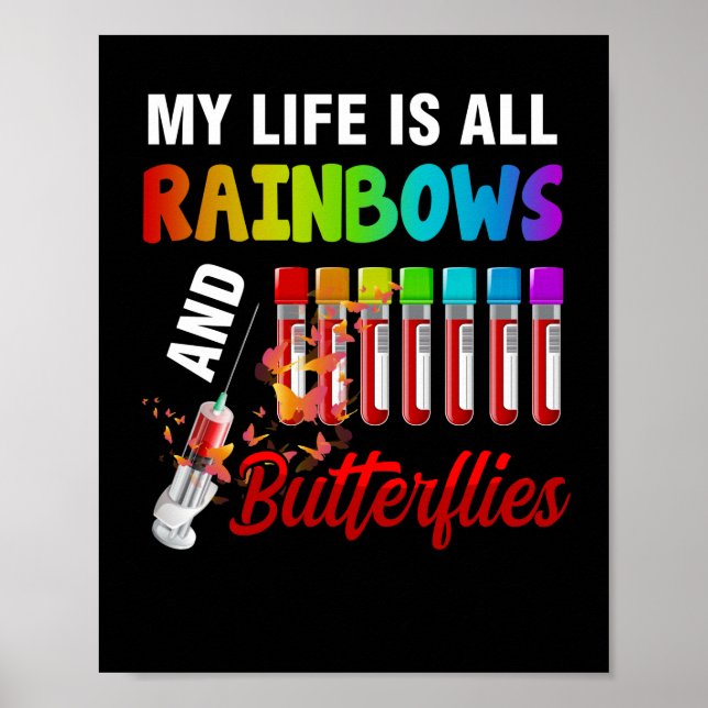 Poster Ma Vie Est Tout Arc En Ciel Et Papillons Phlebotom (Devant)