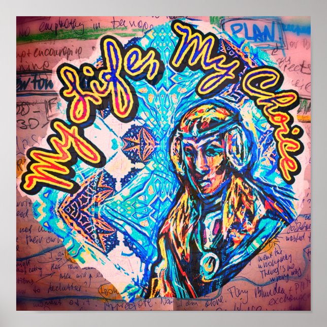 Poster Ma Vie, Mon Choix. Femme princière et fractale (Devant)