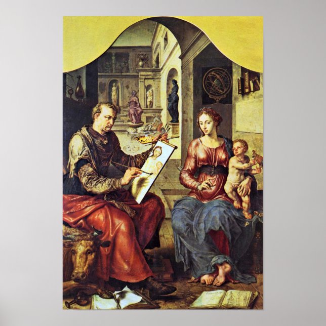 Poster Maarten van Heemskerck - Peinture de Saint-Luc (Devant)