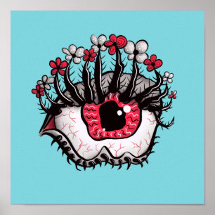 Poster Macabre Eye Melt Déplaisant Psychedélique Dark Art