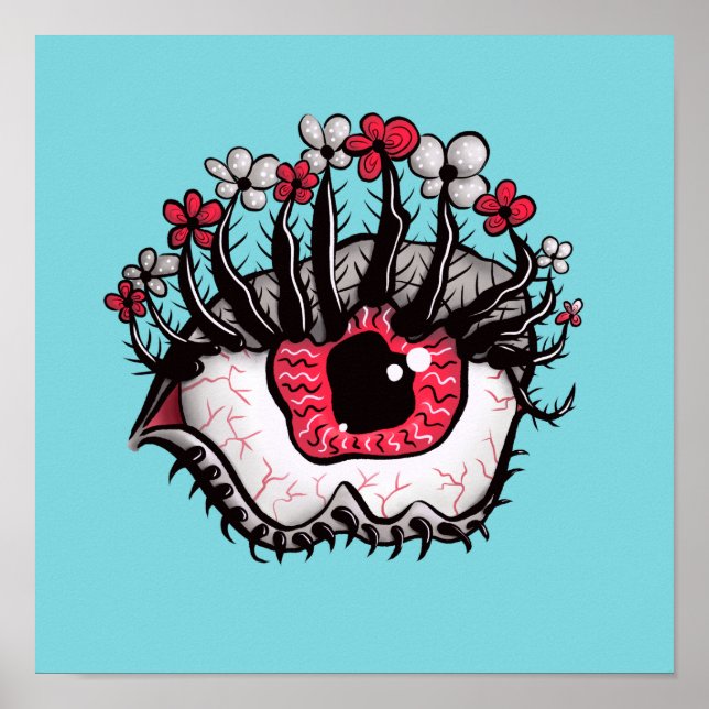 Poster Macabre Eye Melt Déplaisant Psychedélique Dark Art (Devant)
