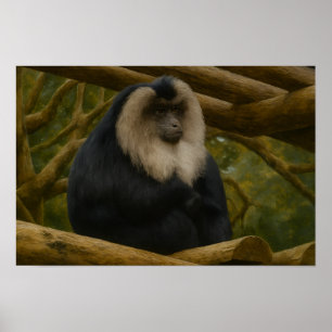Poster Macaque à queue de lion dans le sanctuaire foresti
