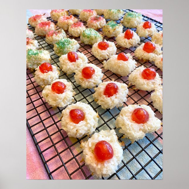 Poster Macarons à la noix de coco (Devant)