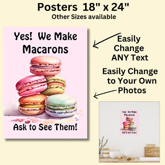Poster Macarons entièrement modifiables pour le magasin d