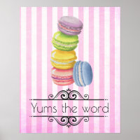 Macarons Français Dessert dans Pastel Aquarelles