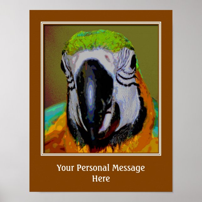 Poster Macaw Parrot Face Créer Votre Propre Citation (Devant)