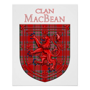 Poster MacBean Tartan Scottish Plaid Lion Rampant