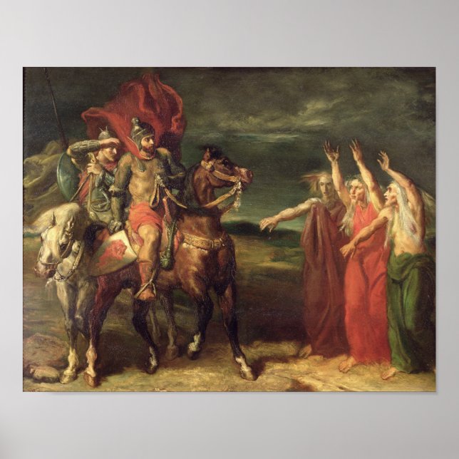 Poster Macbeth et les trois sorcières, 1855 (Devant)