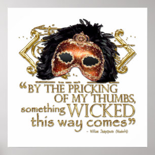 Poster Macbeth "Something Wicked" Quote (Gold Version)