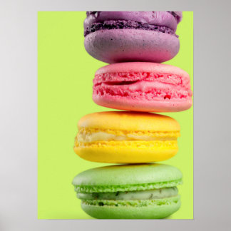Poster Maccarons délicieusement colorés