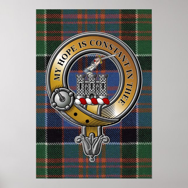 Poster MacDonald Clanranald Tartan & Badge (Devant)
