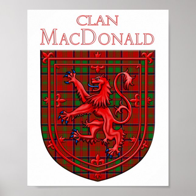 Poster MacDonald de Glencoe Tartan Scottish Plaid (Devant)