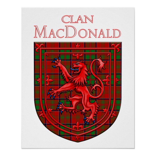 Poster MacDonald de Glencoe Tartan Scottish Plaid (Devant)