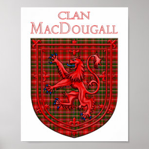 Poster MacDougall Tartan Scottish Plaid Lion Rampant