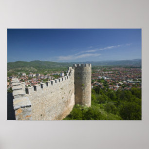 Poster MACÉDOINE, Ohrid. Château de Car Samoil /