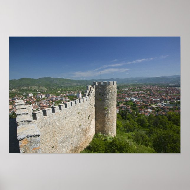 Poster MACÉDOINE, Ohrid. Voiture Samoil's Castle / (Devant)