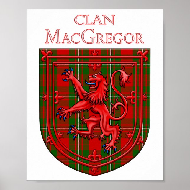 Poster MacGregor Tartan Scottish Plaid Lion Rampant (Devant)