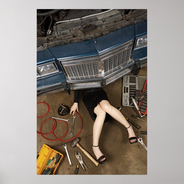 Poster machin féminin fixation (Devant)