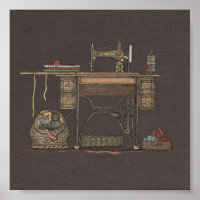 Machine à coudre et chatons