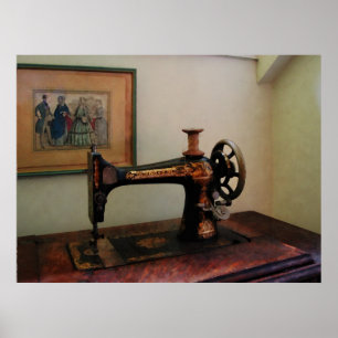 Poster Machine à coudre et lithographie