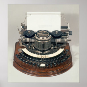 Poster Machine à écrire Hammond, avec clavier idéal