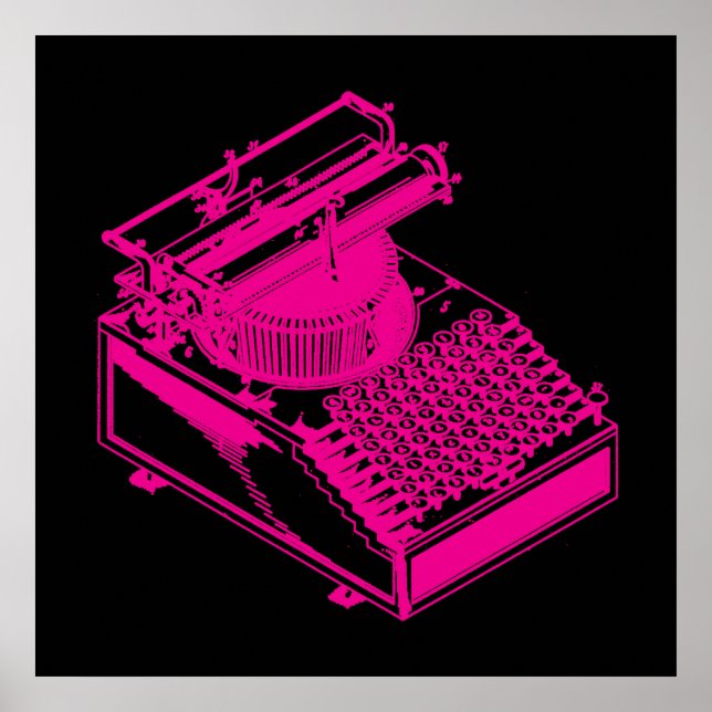 Poster Machine à écrire Magenta Type (Devant)