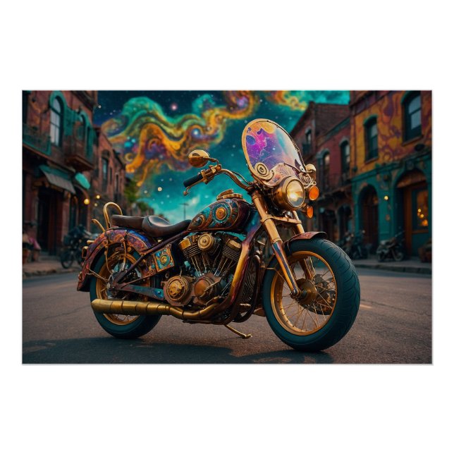 Poster Machine à moto Steampunk Plasma (Devant)