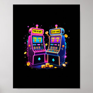 Poster Machine à sous chanceuse Amants de casino Las Vega