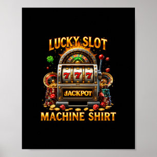 Poster Machine à sous chanceuse amateurs de jeux de casin