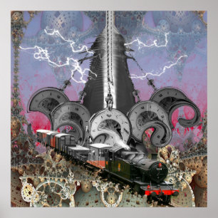 Poster Machine à temps Steampunk