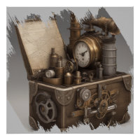 Machine à temps Steampunk - Vintage coffre au trés