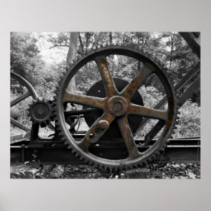 POSTER MACHINE ABANDONNÉE DANS LA FORÊT