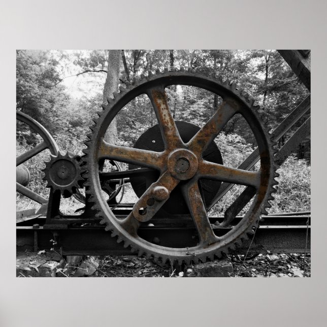 POSTER MACHINE ABANDONNÉE DANS LA FORÊT (Devant)